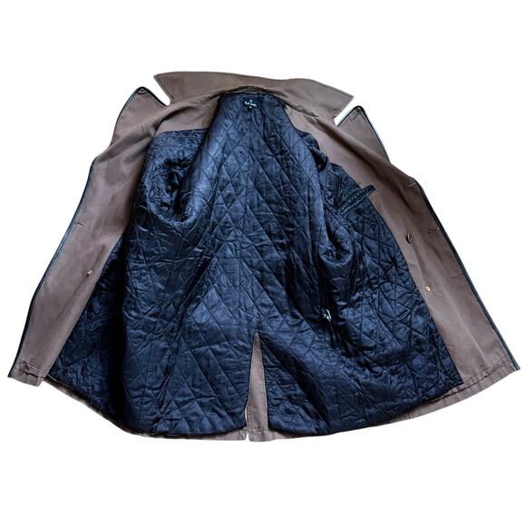 Paul Smith Men's Canvas Peacoat Coat Jacket Size M with Black Leather Trim - Picture 3 of 8